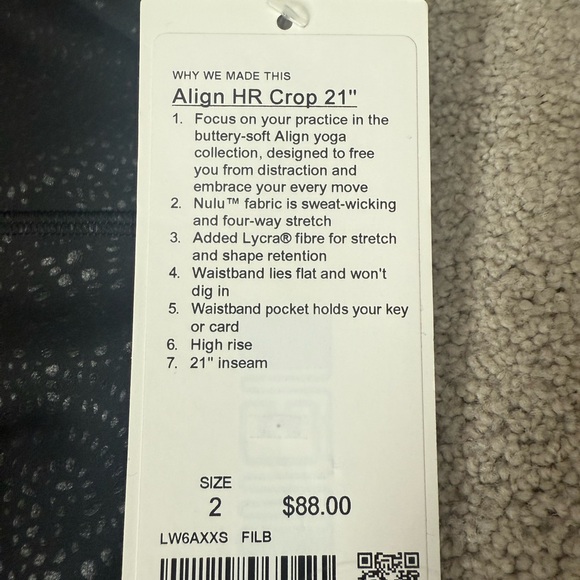 Lululemon Align HR crop 21” black emboss - Picture 4 of 6
